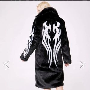 Dollskill Club Exx faux fur coat jacket parka vegan NWT